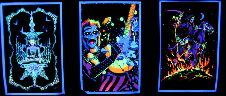 Blacklight Posters - Buddha, Skeleton Rock, Dark Rider