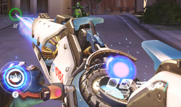 Zarya's Particle Cannon when 50% charged.